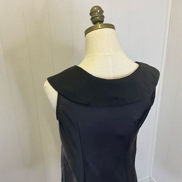 Lapis Womens Small Pullover Sleeveless Top Black Tie Ruffle Neckline Flowy - Picture 8 of 14